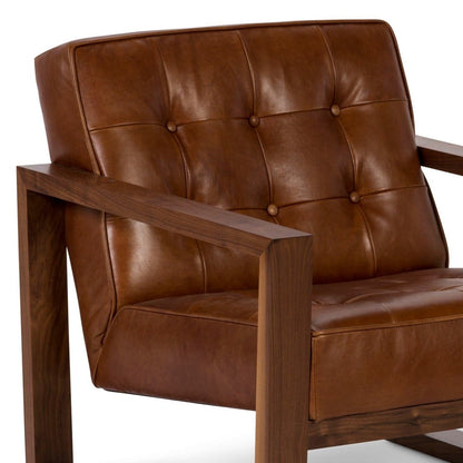 Modern Full Aniline Leather Accent Chair