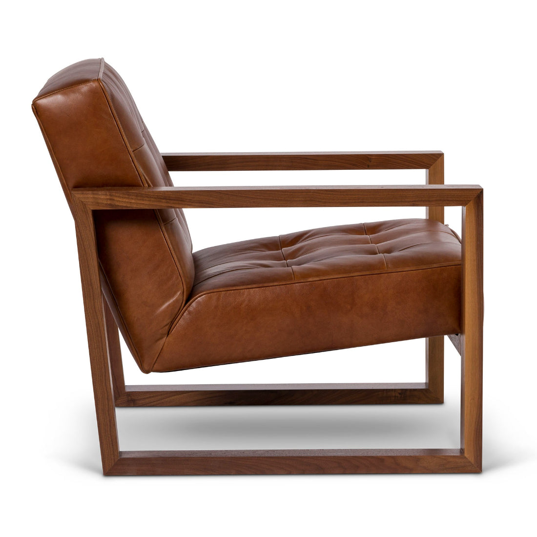 Modern Full Aniline Leather Accent Chair