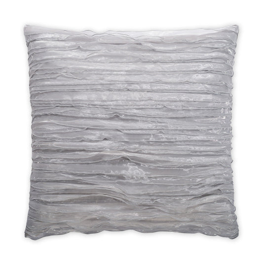 D.V. Kap Ruffles Silver Throw Pillow With Insert
