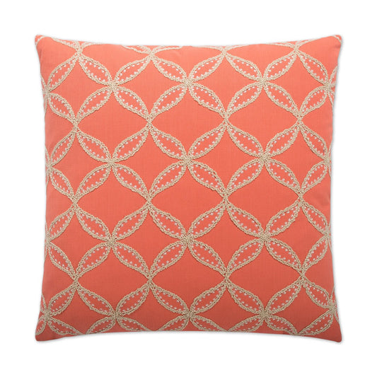 D.V. Kap Tanjib Salmon Red Throw Pillow With Insert