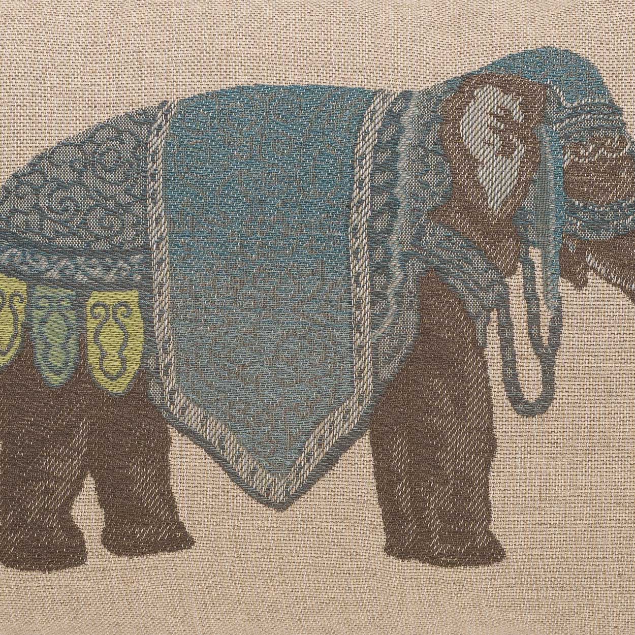 Olifant Lumbar Azure Brown Throw Pillow With Insert