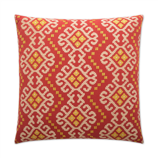 D.V. Kap Kurta Red Throw Pillow With Insert