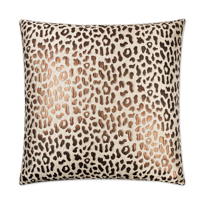 Metallic Cheetah Brown Throw Pillow With Insert