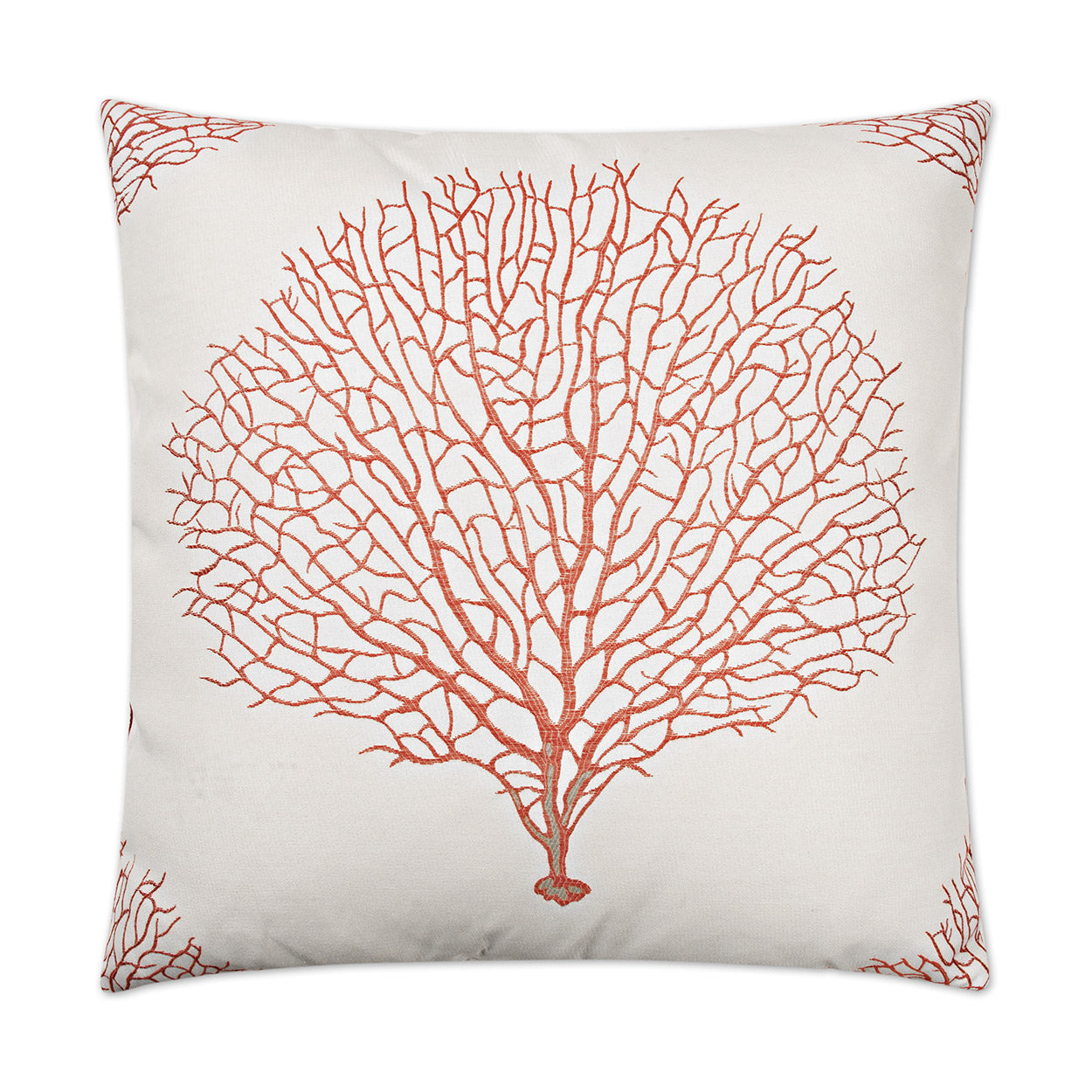 Taormina Coral Red Throw Pillow With Insert