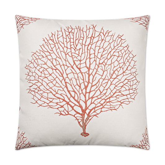 D.V. Kap Taormina Coral Red Throw Pillow With Insert