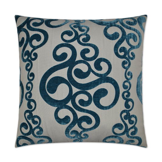 D.V. Kap Harpo Peacock Blue Throw Pillow With Insert