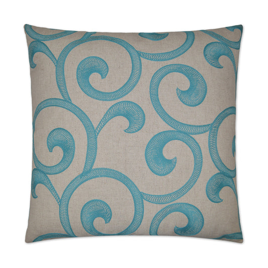 D.V. Kap Hampton Scroll Blue Throw Pillow With Insert