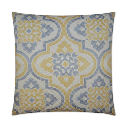 Lattice Imprint Yellow Throw Pillow With Insert