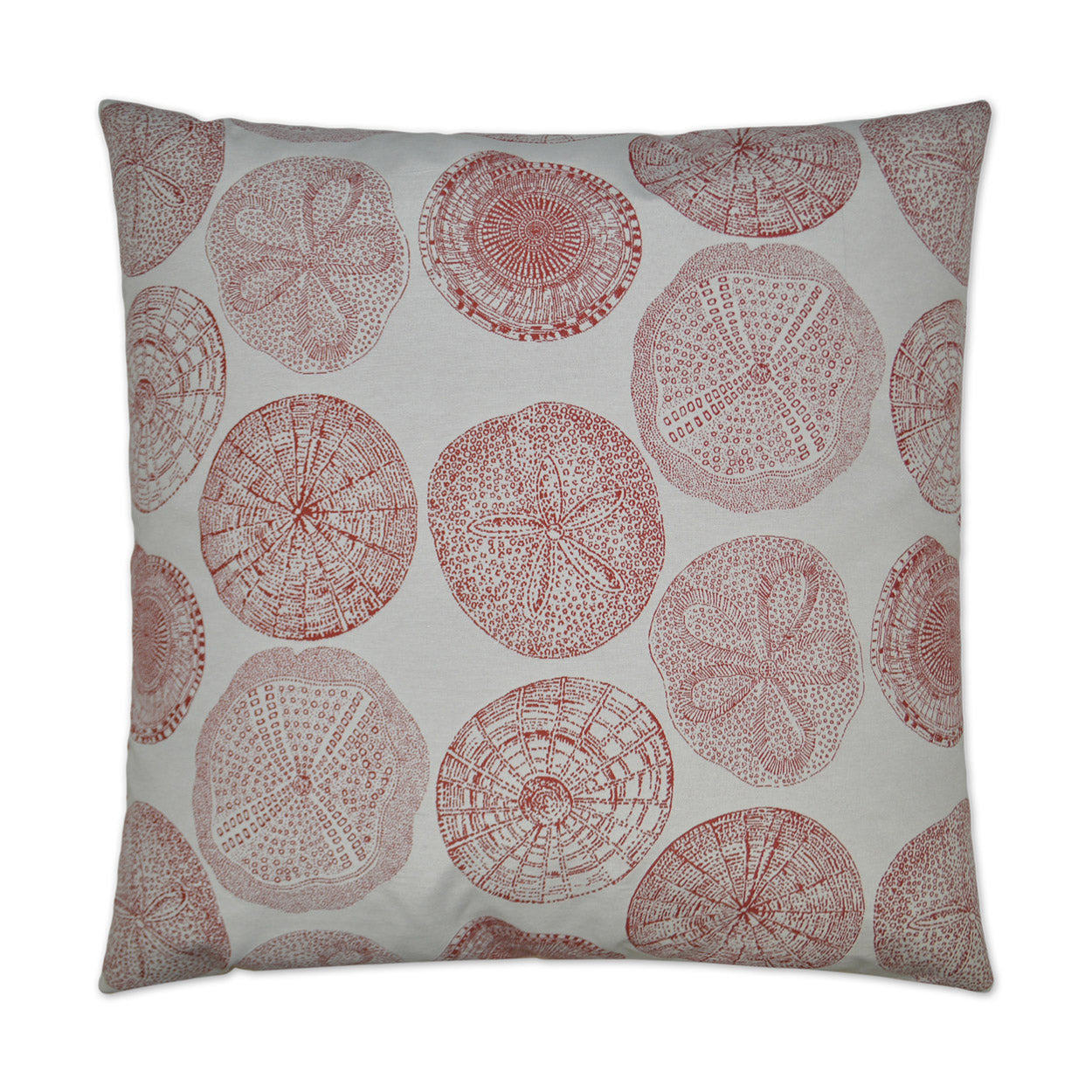 Sand Dollar Red Throw Pillow With Insert