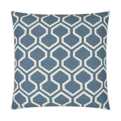 Raw Edges Capri Blue Throw Pillow With Insert