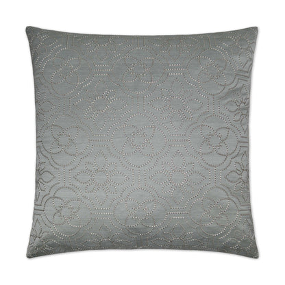 Ruched Up Mist Grey Throw Pillow With Insert