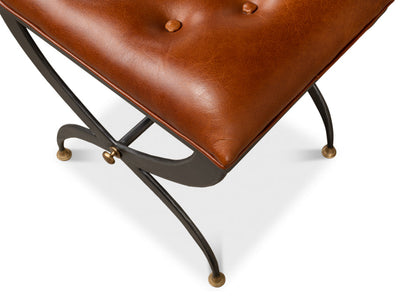 Mathsson Leather and Iron FootStool