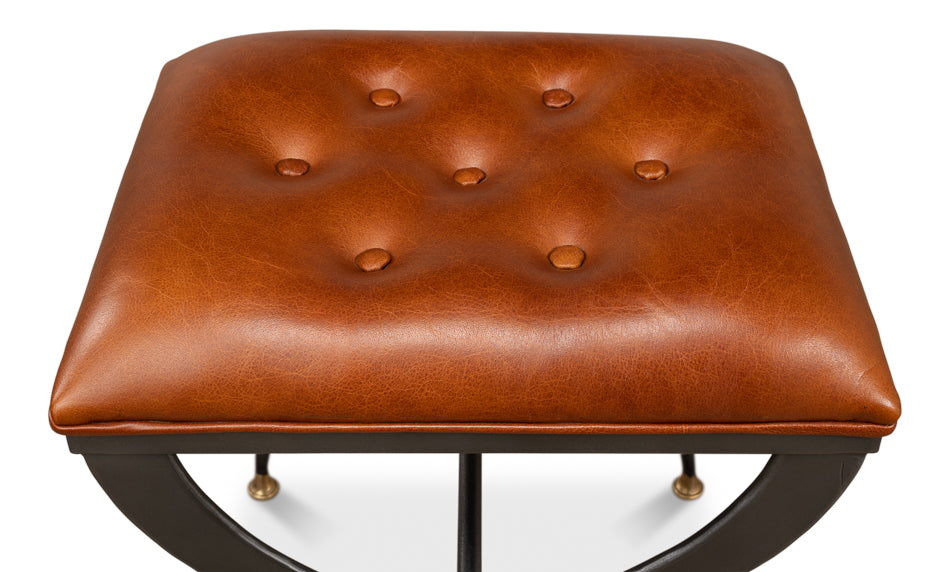 Mathsson Leather and Iron FootStool