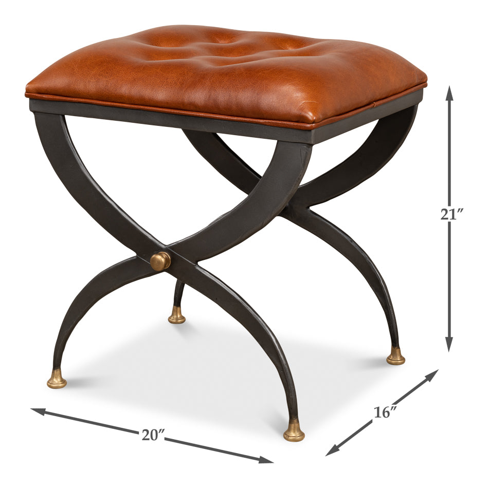 Mathsson Leather and Iron FootStool