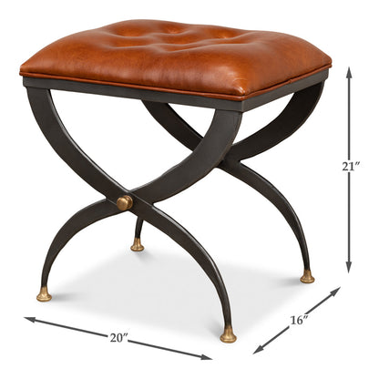 Mathsson Leather and Iron FootStool