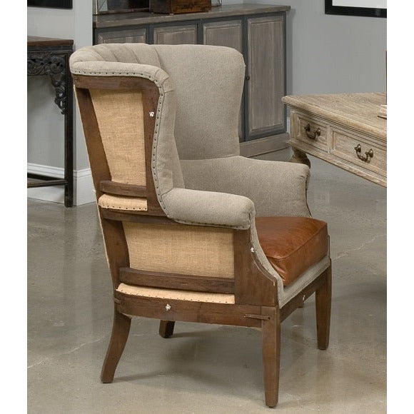 Marburg Chair Two Tone Burlap Back Accent Chair