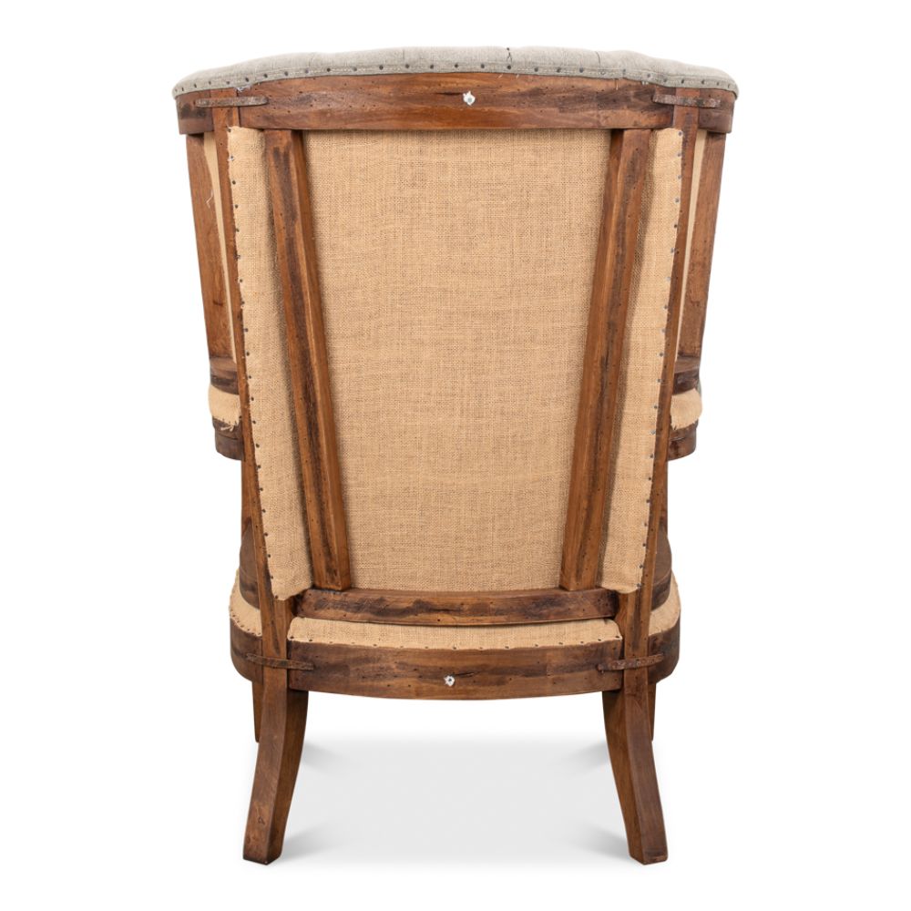 Marburg Chair Two Tone Burlap Back Accent Chair