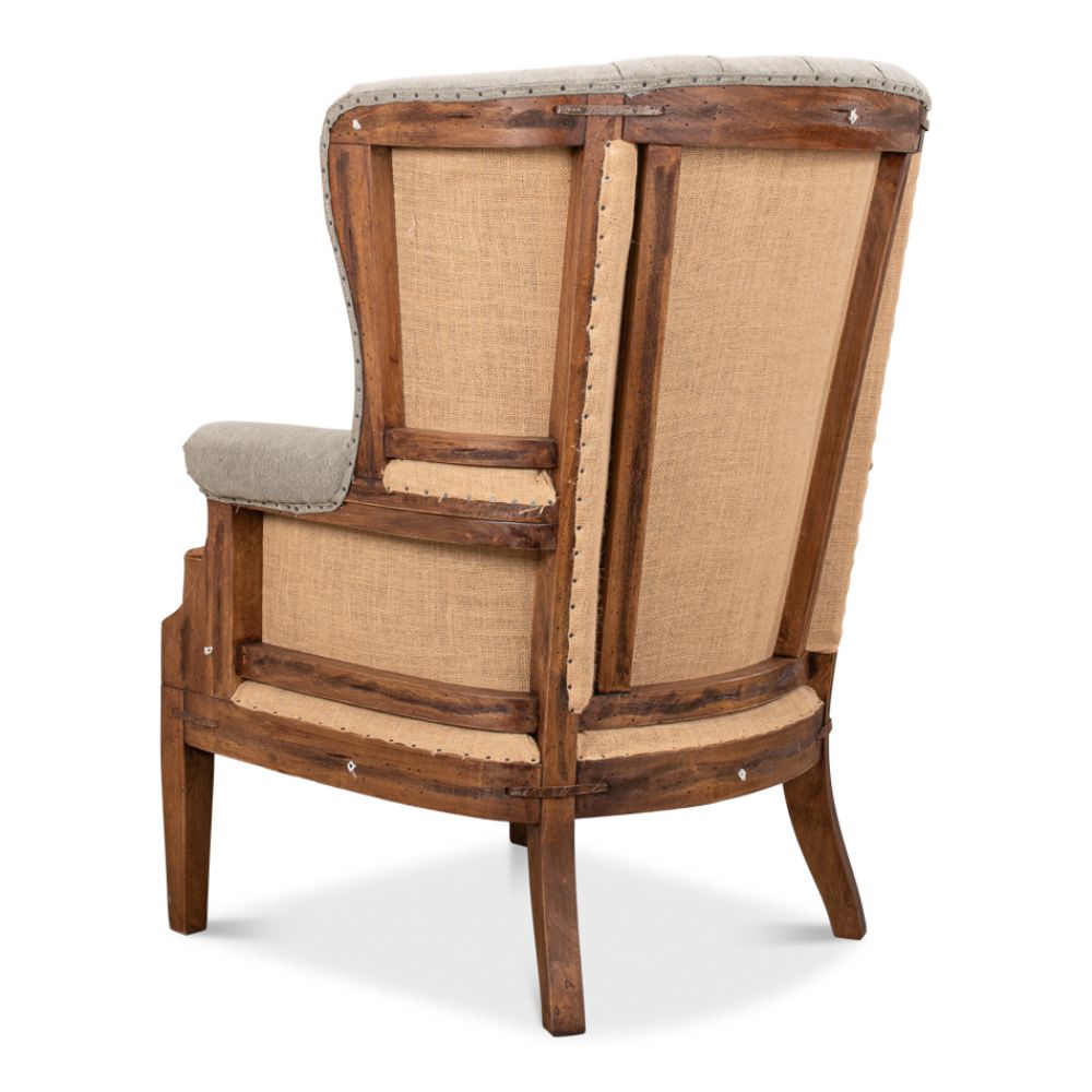 Marburg Chair Two Tone Burlap Back Accent Chair