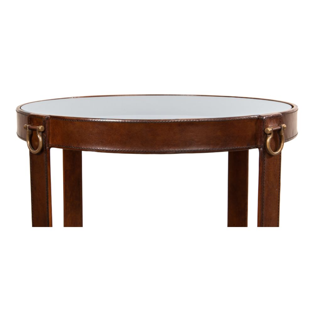 Leather Round Harness Table