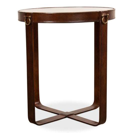 Leather Round Harness Table