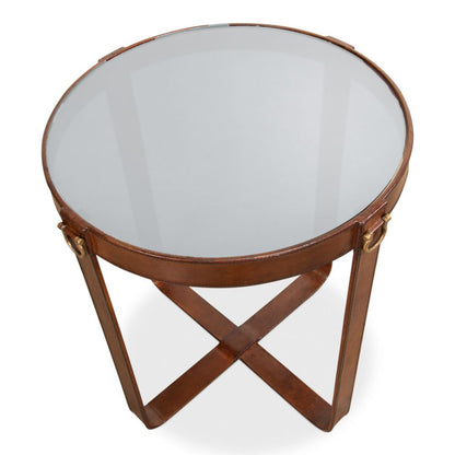 Leather Round Harness Table