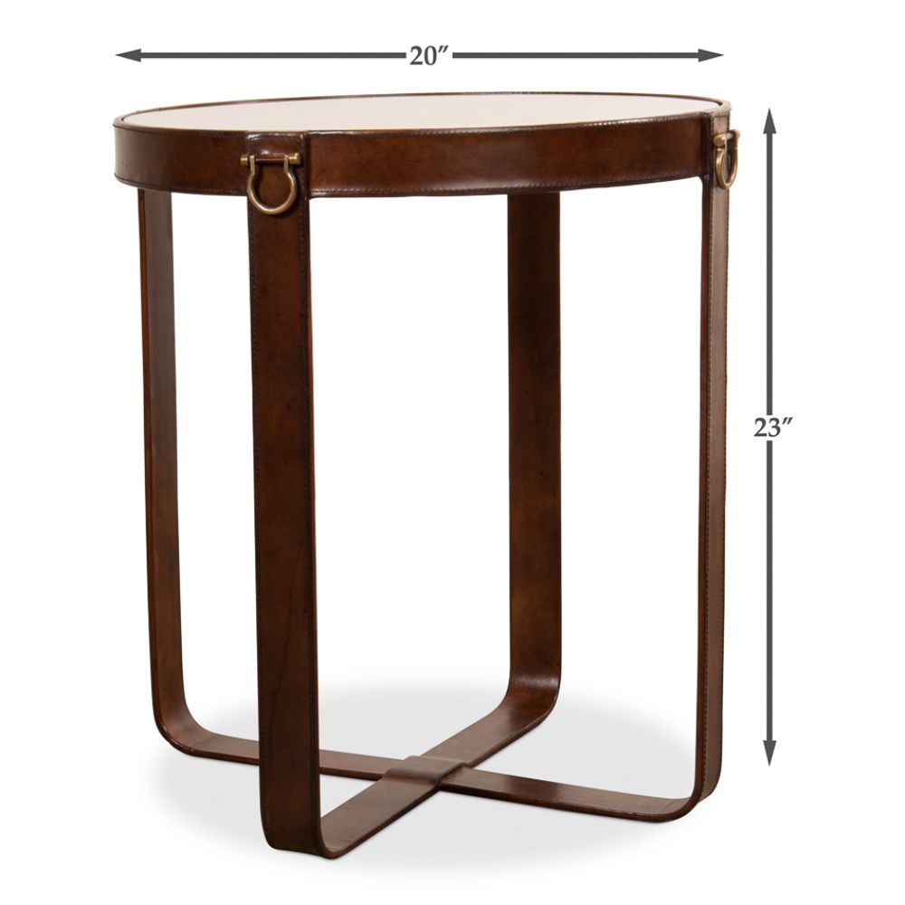 Leather Round Harness Table