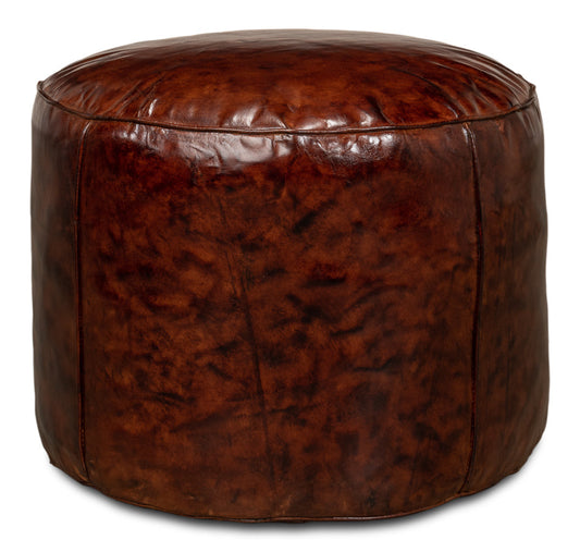 Soccerball Round Leather Stool