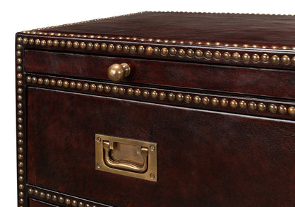 Studded Gentleman's Chest Leather Upholstery