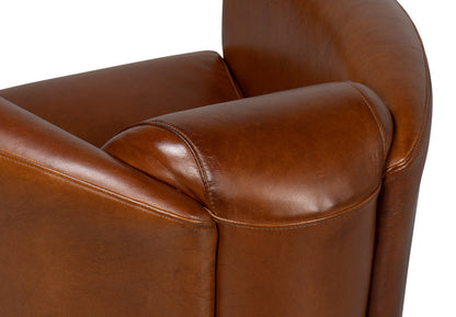 Mandy Arm Chair Retro Style Leather Club Chair