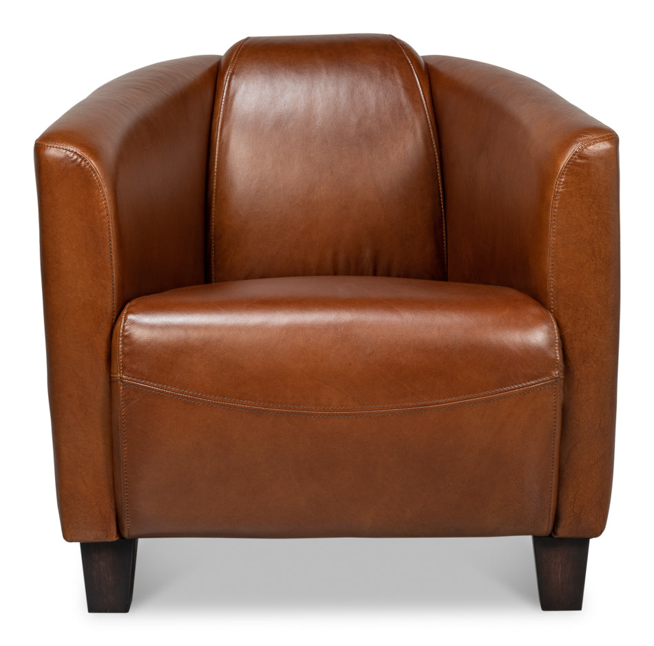 Mandy Arm Chair Retro Style Leather Club Chair