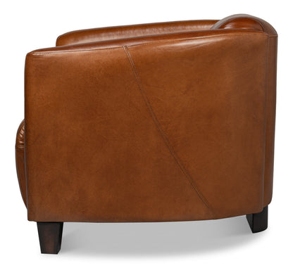 Mandy Arm Chair Retro Style Leather Club Chair