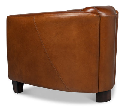 Mandy Arm Chair Retro Style Leather Club Chair