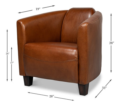 Mandy Arm Chair Retro Style Leather Club Chair