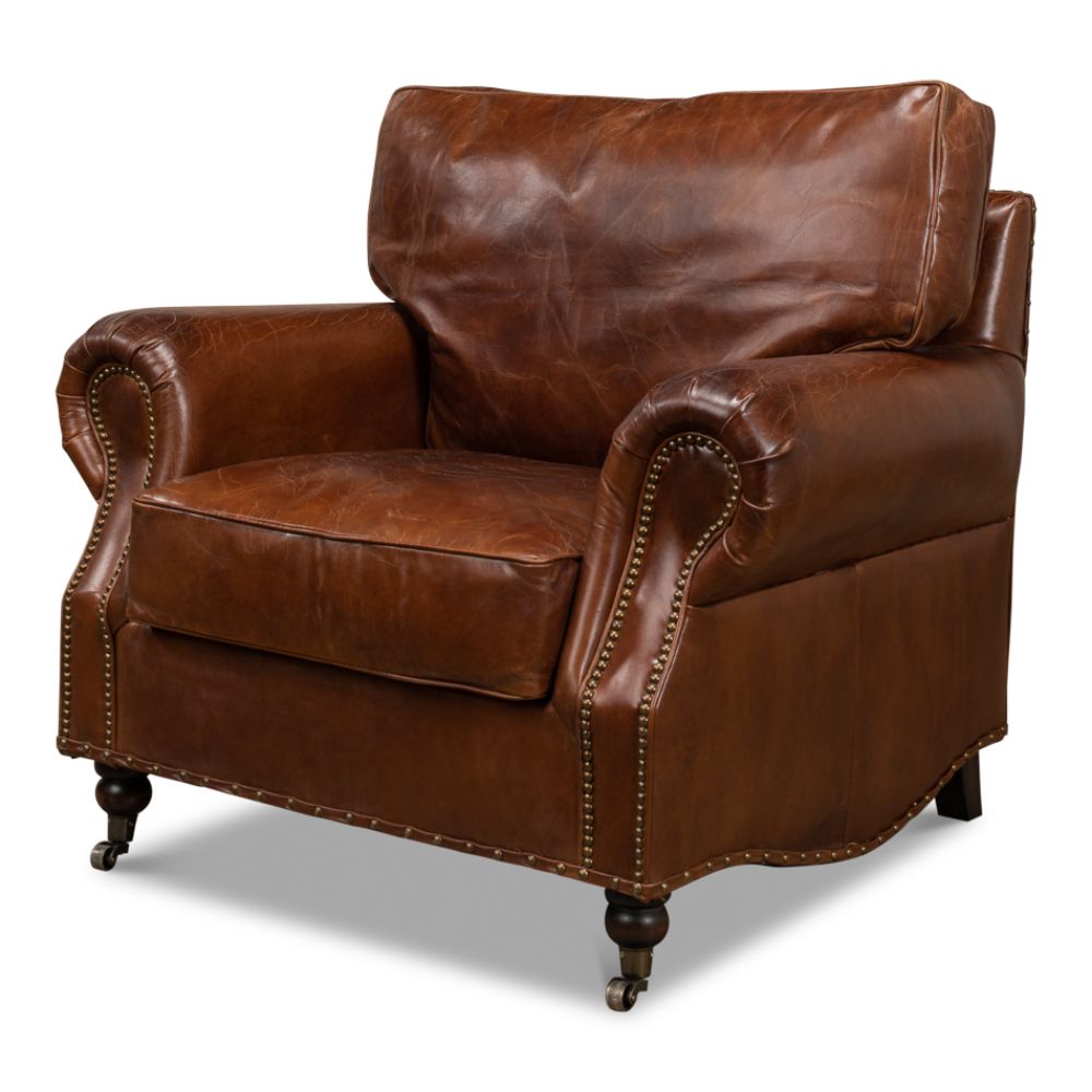 Papa's Chair Comfortable Leather Club Chair