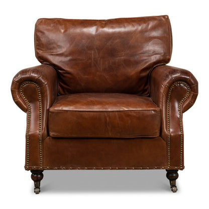 Papa's Chair Comfortable Leather Club Chair