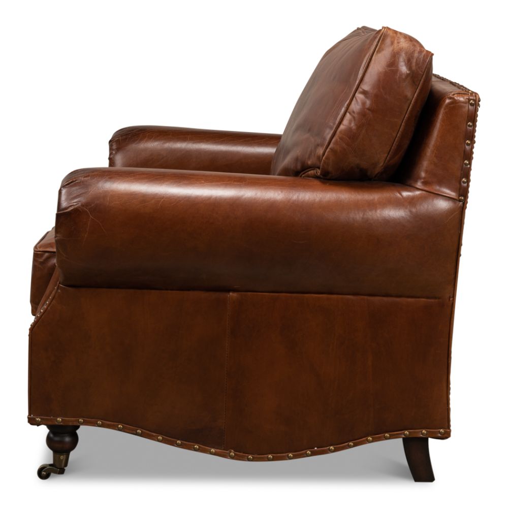 Papa's Chair Comfortable Leather Club Chair