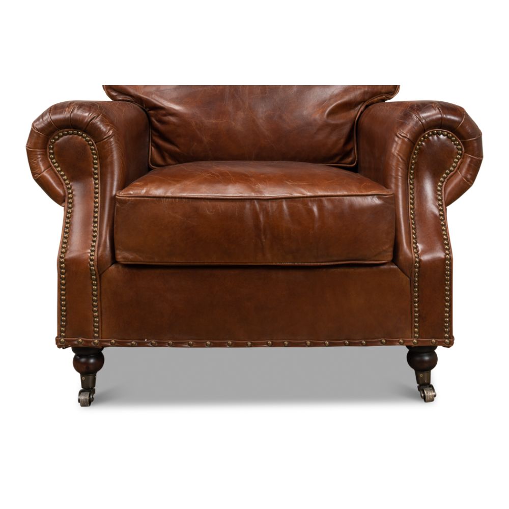 Papa's Chair Comfortable Leather Club Chair