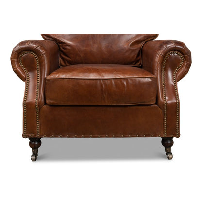 Papa's Chair Comfortable Leather Club Chair