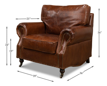 Papa's Chair Comfortable Leather Club Chair