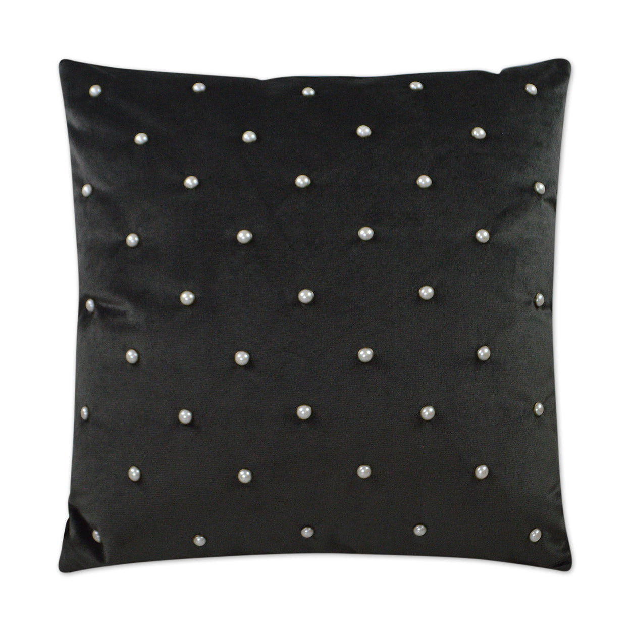 Pearlesque Charcoal Black Throw Pillow With Insert