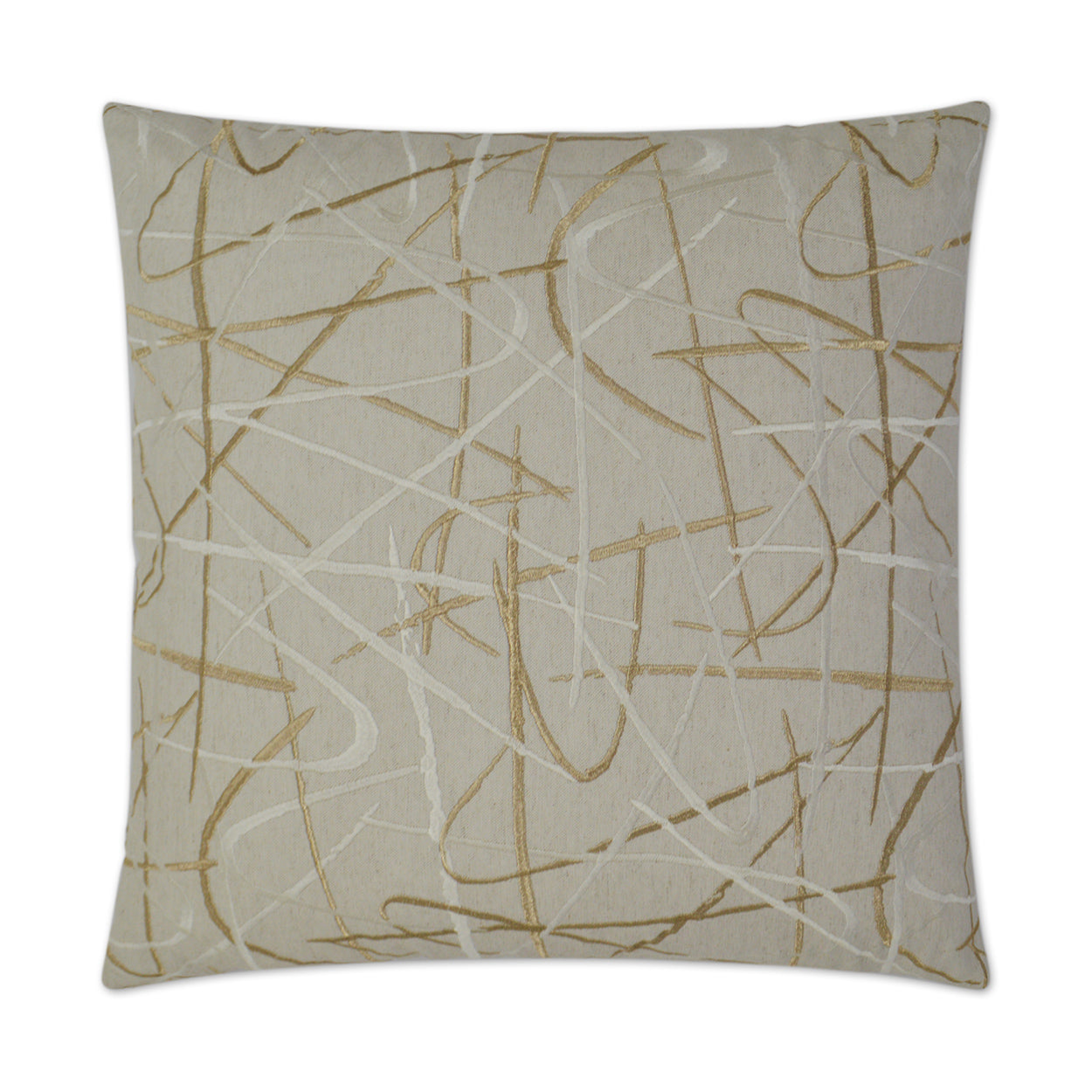 Scribble Gold Throw Pillow With Insert