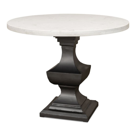 Haviland Marble Round Dining Table White