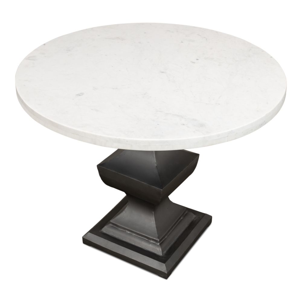 Haviland Marble Round Dining Table White