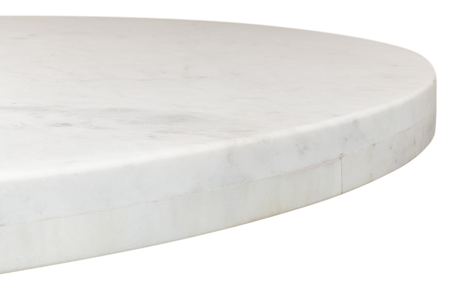 Haviland Marble Round Dining Table White