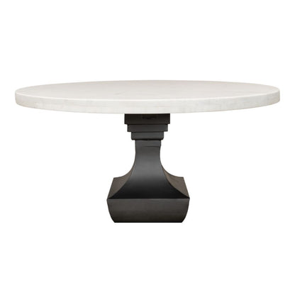 Haviland Marble Round Dining Table White