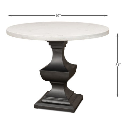 Haviland Marble Round Dining Table White