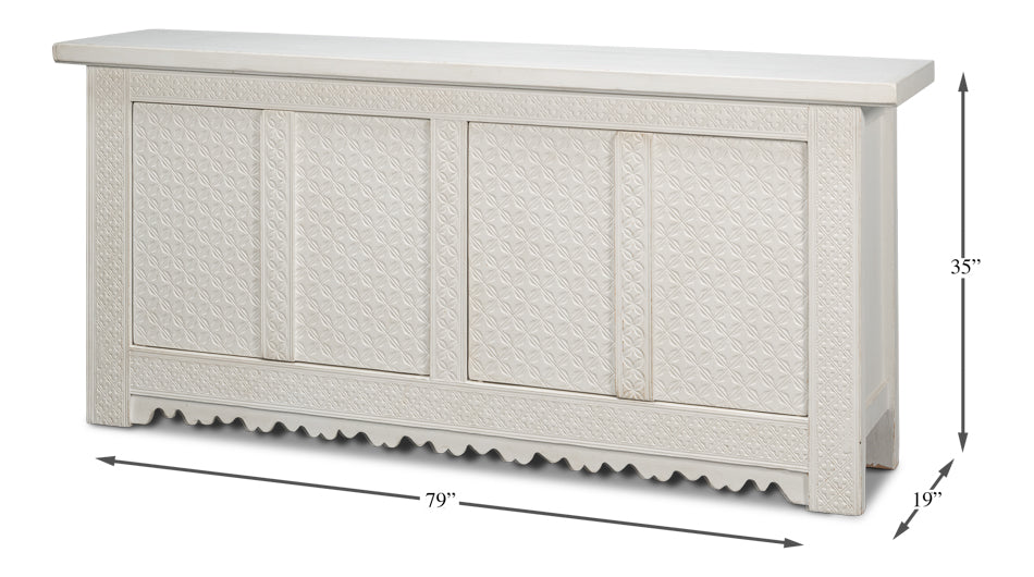 Persian Sideboard Antique White Cabinet For Living Room