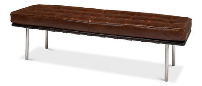 Prince Albert Bench Vintage Havana Leather