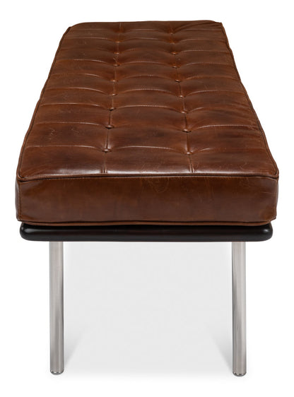 Prince Albert Bench Vintage Havana Leather