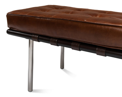 Prince Albert Bench Vintage Havana Leather